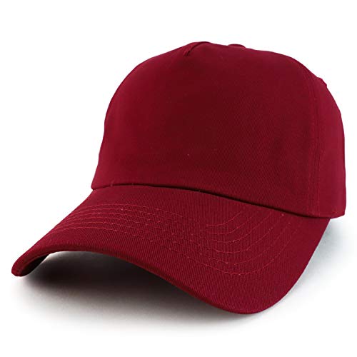 Trendy Apparel Shop Plain Solid Cotton Unstructured 5 Panel Dad Baseball Cap