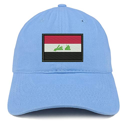 Trendy Apparel Shop Flag of Iraq Embroidered Soft Crown 100% Brushed Cotton Cap