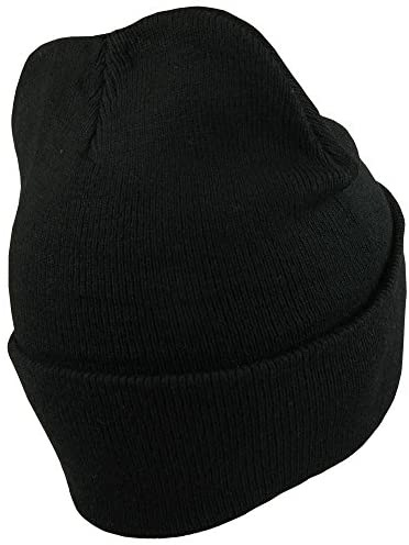 Trendy Apparel Shop United States Army Military Emblem Embroidered Long Cuff Beanie - Black