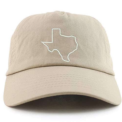 Trendy Apparel Shop Texas State Outline Embroidered 5 Panel Unstructured Soft Crown Baseball Cap