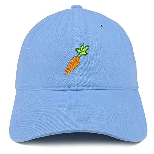 Trendy Apparel Shop Carrot Embroidered Soft Crown 100% Brushed Cotton Cap