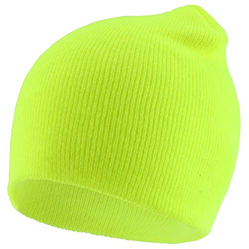 Trendy Apparel Shop Made in USA Plain Acrylic Winter Knit Short Winter Beanie