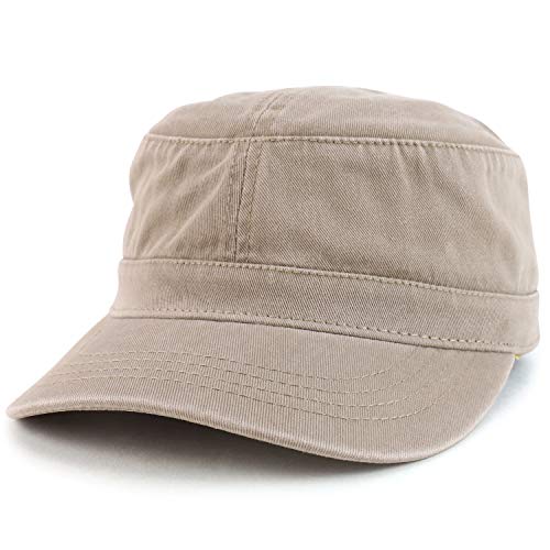 Trendy Apparel Shop Cotton Army Cap Military Flat Top Adjustable Baseball Cap