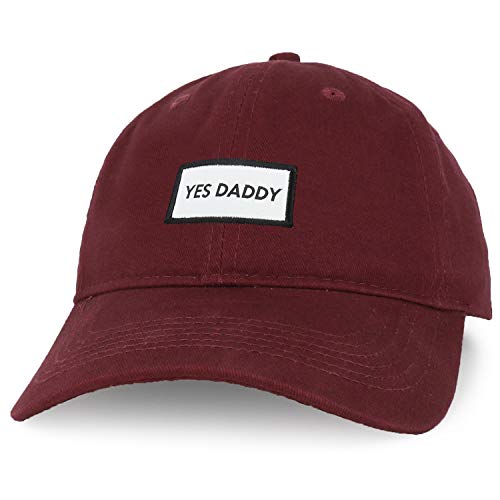 Trendy Apparel Shop Yes Daddy Woven Patch Embroidered Cotton Dad Hat