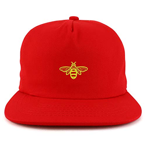 Trendy Apparel Shop Bee Embroidered Unstructured Flatbill Snapback Cap