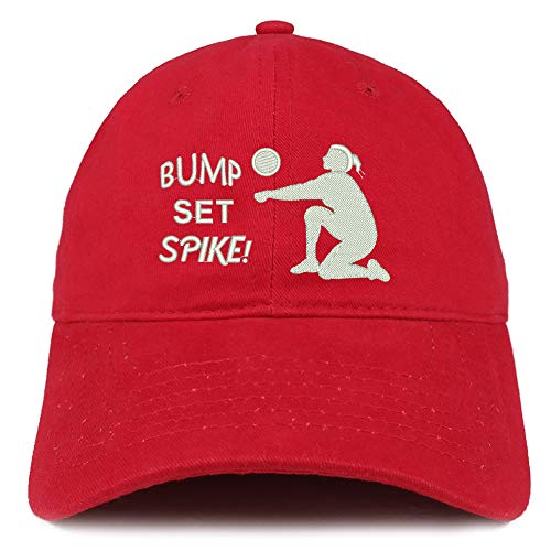 Trendy Apparel Shop Bump Set Spike Volleyball Embroidered Brushed Cotton Cap