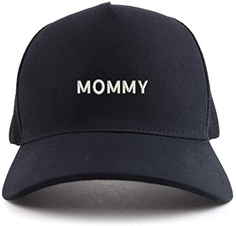 Trendy Apparel Shop Mommy Embroidered Oversized 5 Panel XXL Trucker Mesh Cap