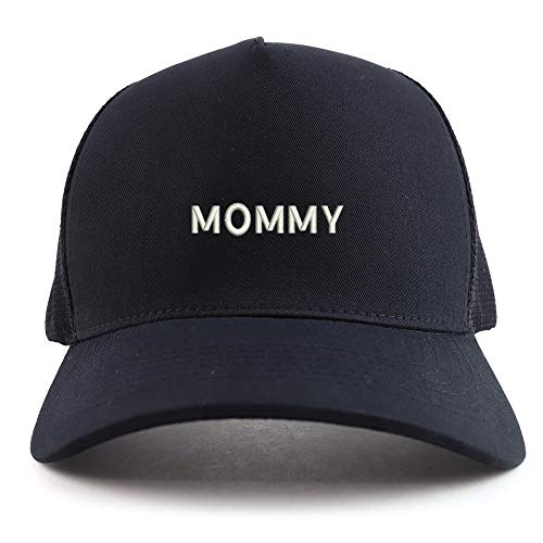 Trendy Apparel Shop Mommy Embroidered Oversized 5 Panel XXL Trucker Mesh Cap