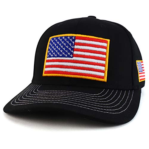 Trendy Apparel Shop 3D USA Flag Embroidered Structured Snapback Baseball Cap