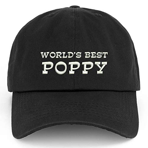 Trendy Apparel Shop XXL World's Best Poppy Embroidered Unstructured Cotton Cap