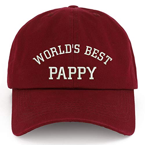 Trendy Apparel Shop XXL World's Best Pappy Embroidered Unstructured Cotton Cap