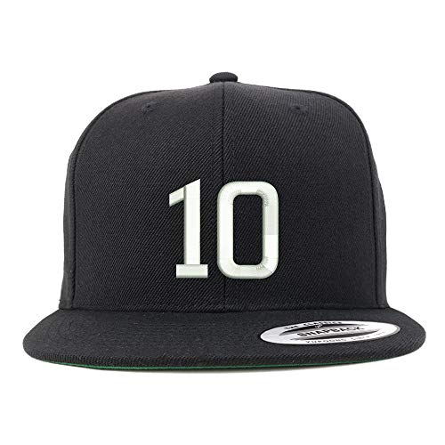 Trendy Apparel Shop Number 10 Embroidered Snapback Flatbill Baseball Cap