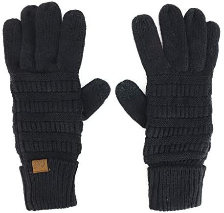Trendy Apparel Shop Touchscreen Smartphone Suede Palm Texting Knit Gloves