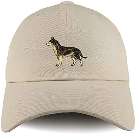 Trendy Apparel Shop Dark German Shepherd Dog Embroidered Low Profile Soft Cotton Dad Hat Cap