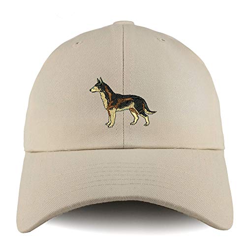 Trendy Apparel Shop Dark German Shepherd Dog Embroidered Low Profile Soft Cotton Dad Hat Cap