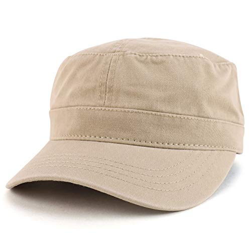 Trendy Apparel Shop Cotton Army Cap Military Flat Top Adjustable Baseball Cap