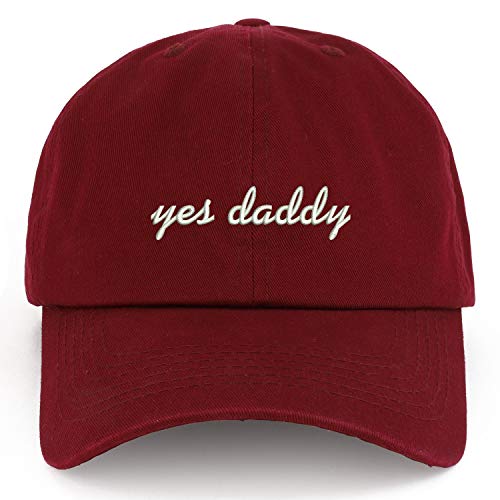 Trendy Apparel Shop XXL Yes Daddy Embroidered Unstructured Cotton Cap