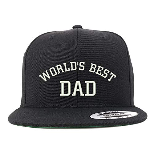Trendy Apparel Shop Flexfit World's Best Dad Embroidered Structured Flatbill Snapback Cap