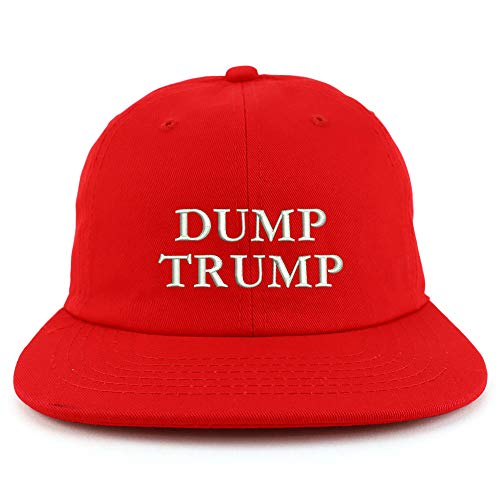 Trendy Apparel Shop Dump Trump Embroidered Low Profile Cotton Snapback Cap