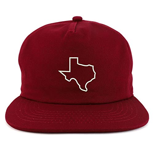 Trendy Apparel Shop Texas State Outline Unstructured Flatbill Snapback Cap