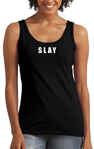 Trendy Apparel Shop Slay Printed Women's Premium Relaxed Modern Fit Cotton Tank Top