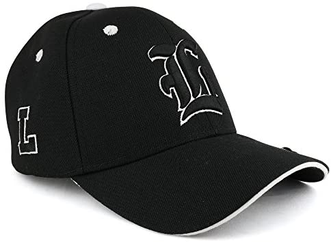 Trendy Apparel Shop Gothic Alphabet Letters 3D Monogram Embroidered Structured Baseball Cap