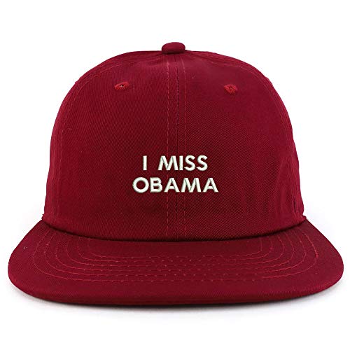 Trendy Apparel Shop I Miss Obama Embroidered Low Profile Cotton Snapback Cap