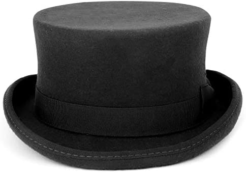 Trendy Apparel Shop Men's Short Crown Wool Felt Top Hat