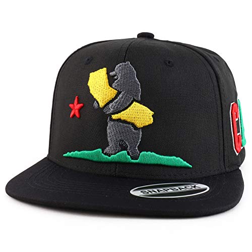 Trendy Apparel Shop California Stand Bear 3D Embroidered Two-Tone Snapback Cap