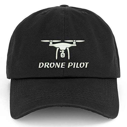 Trendy Apparel Shop XXL Drone Pilot Embroidered Unstructured Cotton Cap