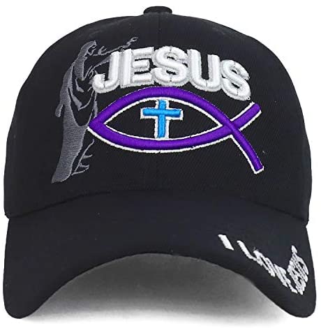 Trendy Apparel Shop Jesus Fish Cross Religion Embroidered Baseball Cap