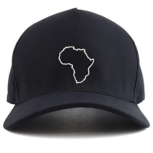 Trendy Apparel Shop Africa Map Outline Embroidered Oversized 5 Panel XXL Baseball Cap