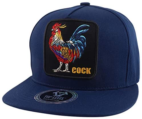 Trendy Apparel Shop Rooster Cock Embroidered 5 Panel Flatbill Snapback Baseball Cap