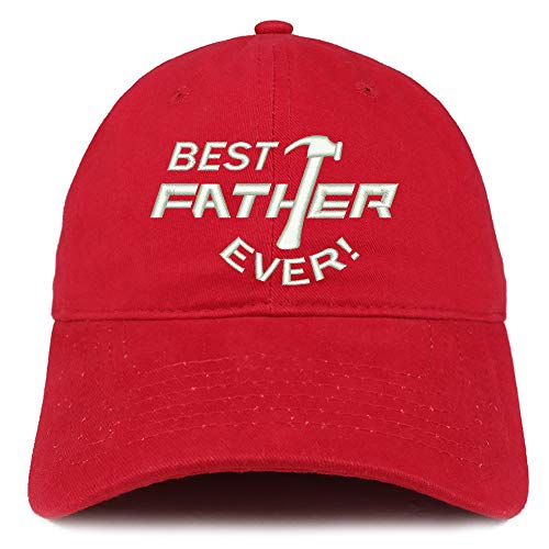 Trendy Apparel Shop Best Father Ever Embroidered Soft Crown 100% Brushed Cotton Cap