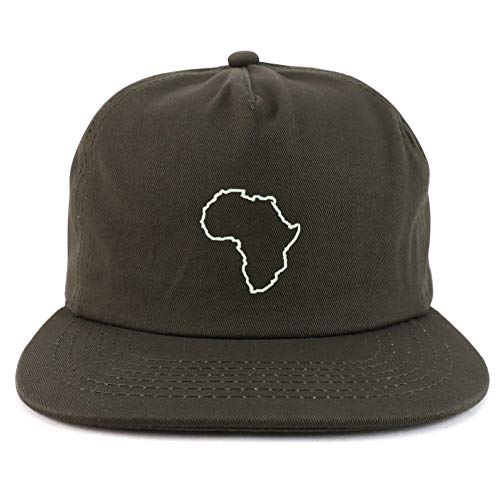 Trendy Apparel Shop Africa Map Outline Unstructured Flatbill Snapback Cap