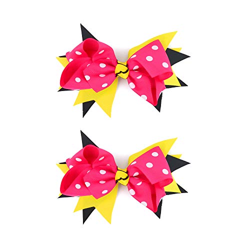 Trendy Apparel Shop Polka Dot Ribbon Bow Hair Clip 2 Pack
