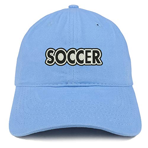 Trendy Apparel Shop Soccer Embroidered Soft Crown 100% Brushed Cotton Cap