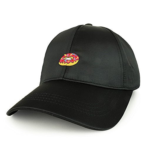 Trendy Apparel Shop Donut Emoticon Design Embroidered Satin Baseball Cap