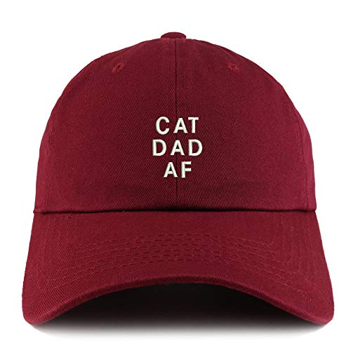 Trendy Apparel Shop Cat Dad AF Solid Adjustable Unstructured Dad Hat
