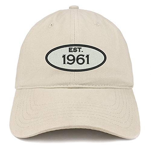 Trendy Apparel Shop 60th Birthday Established 1961 Soft Crown Brushed Cotton Cap