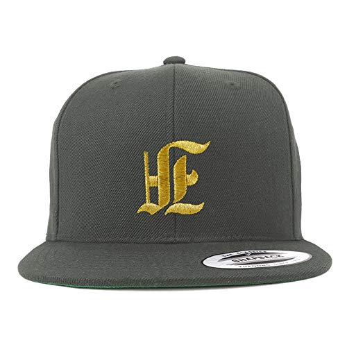 Trendy Apparel Shop Old English Gold F Embroidered Snapback Flatbill Baseball Cap