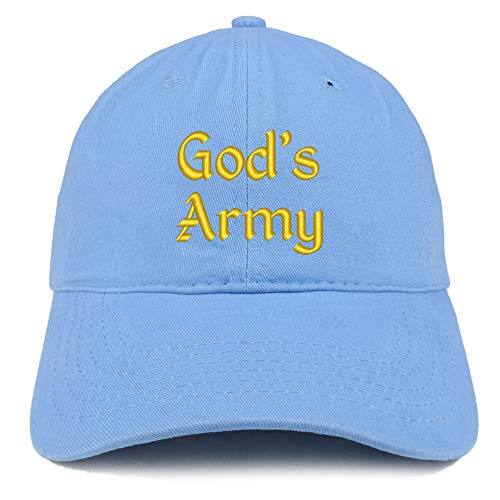 Trendy Apparel Shop God's Army Embroidered Soft Crown 100% Brushed Cotton Cap