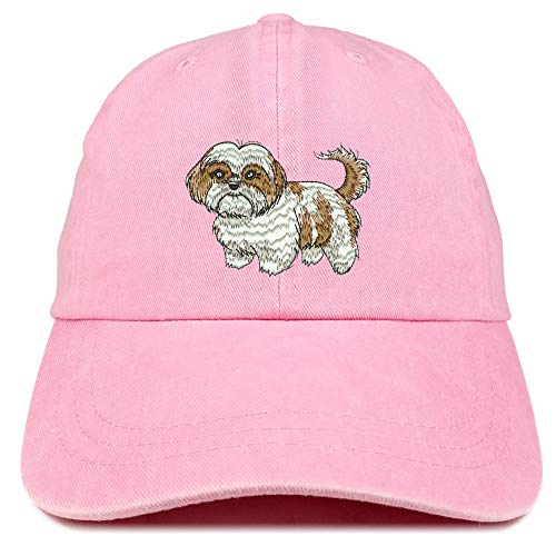 Trendy Apparel Shop Shih Tzu Embroidered Washed Low Profile Cap
