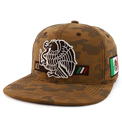 Trendy Apparel Shop Mexico Independence Eagle Snake Flatbill Snapback Ball Cap