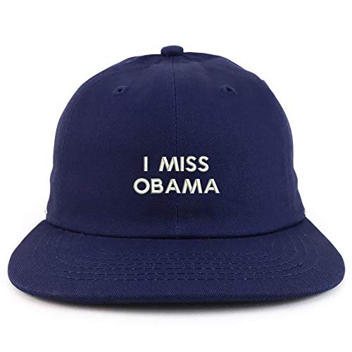 Trendy Apparel Shop I Miss Obama Embroidered Low Profile Cotton Snapback Cap
