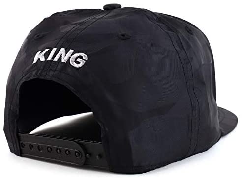 Trendy Apparel Shop King High Frequency Leather Patch Flatbill Baseball Cap