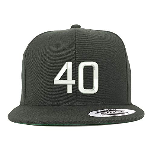 Trendy Apparel Shop Number 40 Embroidered Snapback Flatbill Baseball Cap