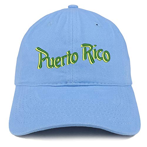 Trendy Apparel Shop Puerto Rico Embroidered Soft Crown 100% Brushed Cotton Cap