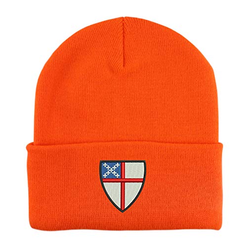 Trendy Apparel Shop Episcopal Shield Embroidered Winter Long Cuff Beanie