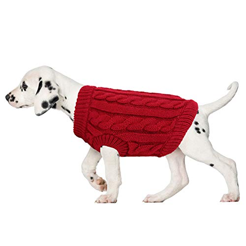 Trendy Apparel Shop Cable Knitted Dog Puppy Pet Sweater